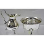 An 1897 matching Birmingham silver creamer & sugar