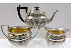 An 1895 Victorian three piece Birmingham silver te