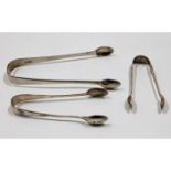 Three pairs of sugar tongs: Birmingham 1910 Robert