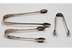 Three pairs of sugar tongs: Birmingham 1910 Robert