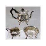 An 1894 Victorian three piece London silver bachel