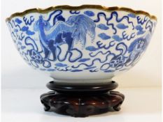 An 18th/19thC. well decorated Chinese blue & white