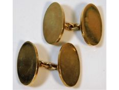 A pair of heavy gauge 9ct gold gents cufflinks, 23