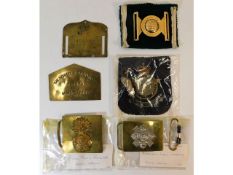 Two brass military bed plates: 4031515 Gough C. KS