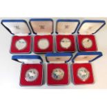 A quantity of seven 1977 silver proof QEII commemo