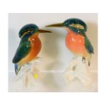 A pair of Karl Ens porcelain kingfisher birds, tal