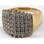 A 9ct gold cluster ring set with 2ct of diamonds,