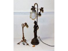A decorative bronzed metal figurative lamp 24.75in