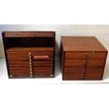 Two mahogany jewellers drawers, largest 15.5in hig