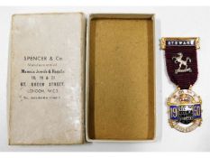 A boxed masonic Steward medal 'RMBI' dated 1950