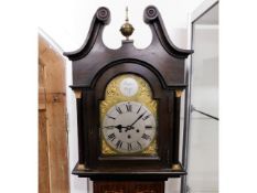 An Edwardian mahogany longcase clock with brass &