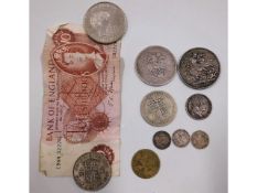 A small selection of silver coinage including a Ge