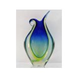A decorative art glass Murano Sommerso vase by Flavio Poli for Seguso Vetri d'Arte 10.5in tall