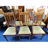 A set of six arts & crafts oak chairs