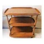 An Ercol three tier trolley, 28.25in wide x 18.25i