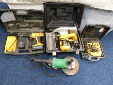 Four power tools - JCB 18v cordless drill, jigsaw,