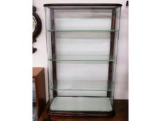 A Victorian glass shop display cabinet, rear door