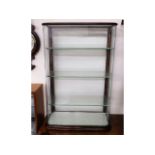 A Victorian glass shop display cabinet, rear door