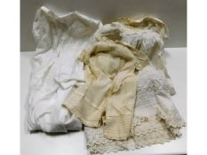 Two antique christening gowns & an adult nightshir