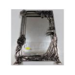 A decorative art nouveau style mirror 16in high x