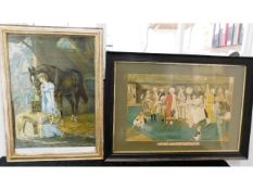 Two antique prints including Victor Venner 'Weddin