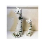 Two vintage 1960's Italian pottery cats, minor fau