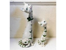 Two vintage 1960's Italian pottery cats, minor fau