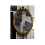 A c.1900 gilt framed antique mirror, 33.5in high x