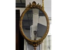 A c.1900 gilt framed antique mirror, 33.5in high x