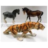 A Beswick horse twinned with a Melrose horse & a l