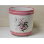 A French hand painted porcelain cache pot 8.5in ta