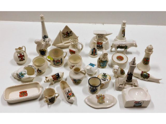 A quantity of crested ware including Gretna Green