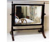 An antique dressing table mirror, some faults 19in tall x 20in wide
