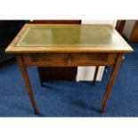 A 1920's oak side table with drawer, 30in wide x 1