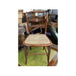 A 19thC. pretty rosewood & cane dressing table cha