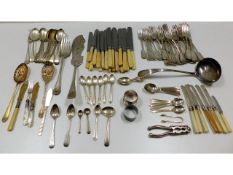 A quantity of mixed plated & steel flatware