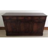 A modern mahogany sideboard, 58in wide x 33.5in hi