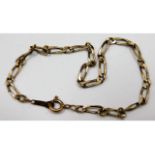 A 9ct gold link bracelet 7.5in long 2.3g