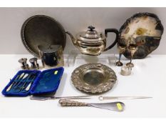 A quantity of silver plated wares & other items