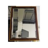 A c.1900 rosewood & satinwood framed mirror with b
