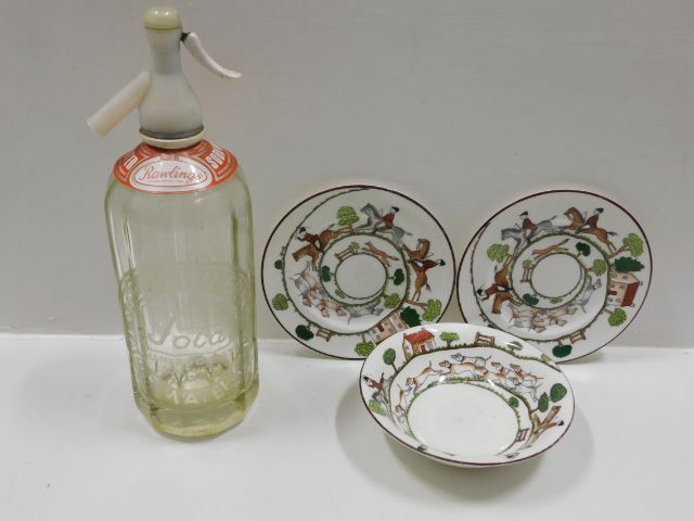 Three pieces of Crown Staffordshire Hunting Series