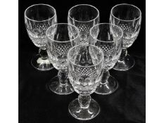 A vintage set of six Waterford Crystal sherry glas