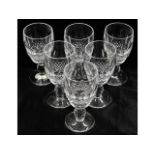 A vintage set of six Waterford Crystal sherry glas