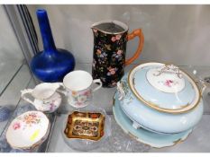 A Royal Crown Derby floral tureen & stand, a Royal