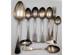 quantity of silver flatware including a Georgian