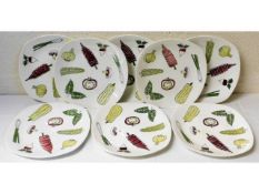 Eight vintage 1950s Midwinter Stylecraft salad war