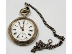 A silver on copper pocket watch a/f with silver Al