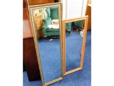 Two modern hall mirrors, tallest 47.25in & four others