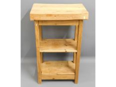 A pine three tier butchers block 36in high x 22.5i