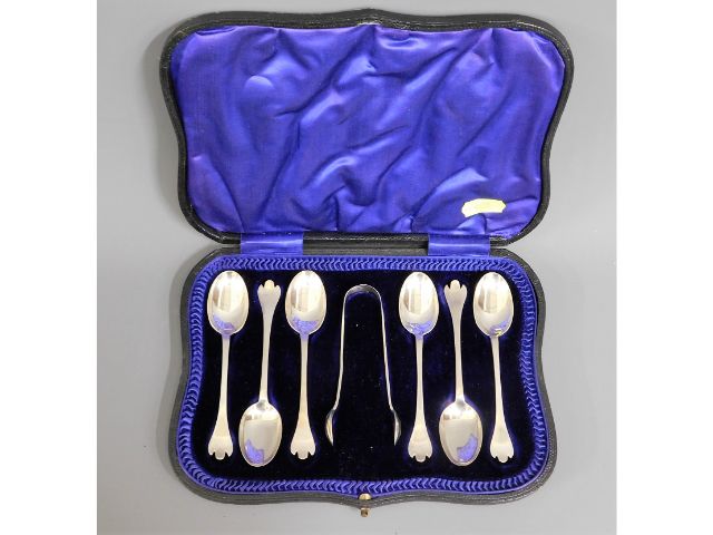 A 1909/10 Edwardian cased set of six silver trefid